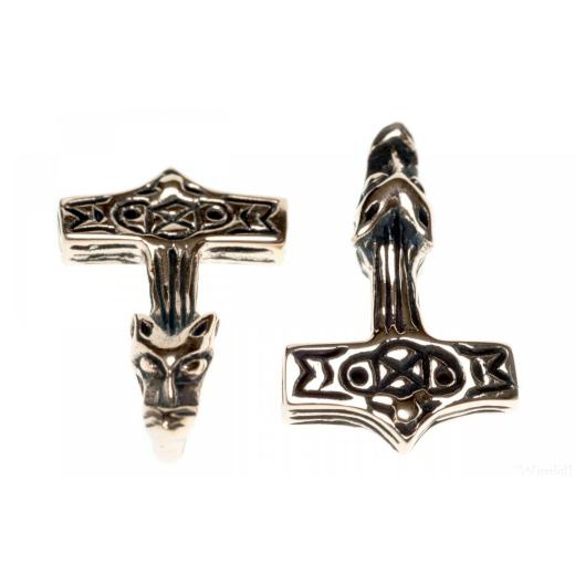 Wolfshammer - Kleiner Thorhammer (Kettenanhänger in Bronze)