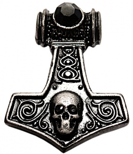 Skull Hammer (Kettenanhänger in Altsilber)