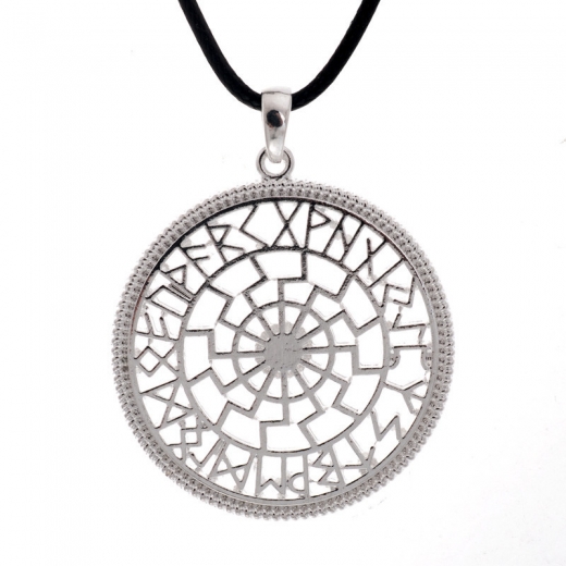 Black sun in rune circle (Pendant in silver)