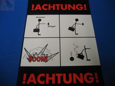 ACHTUNG Vertreter (Türschild)
