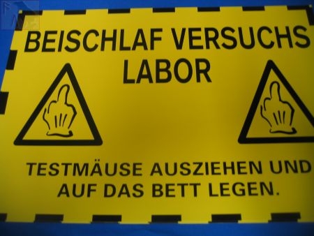 BEISCHLAF VERSUCHS LABOR (Türschild)