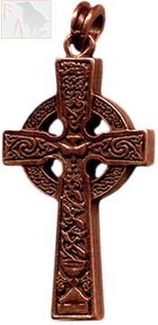 KELTENKREUZ VON AHENNY Altbronze (Kettenanhänger)