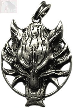 FENRISWOLF Altsilber rustikal (Kettenanhänger)