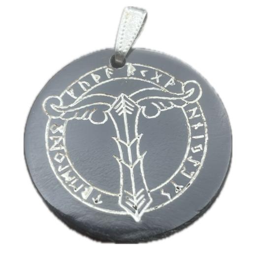 Irminsul im Runenkreis (Kettenanhänger aus Horn)
