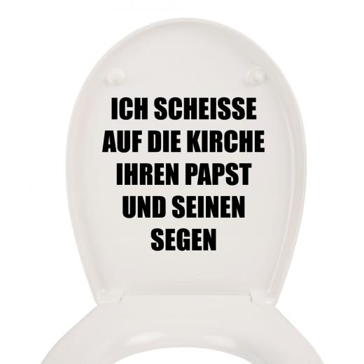 Ich scheisse auf die Kirche Toilette Sticker