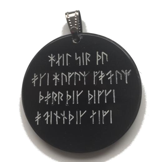 Runenamulett Rabenzauber - 2 seitig (Kettenanhänger aus Horn)