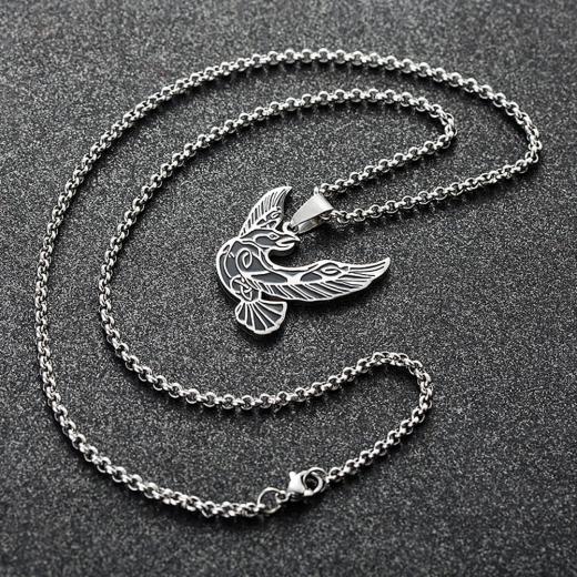Rabe - Hugin & Munin (Kettenanhänger in Silber)