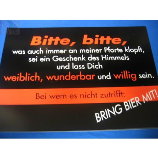 Bitte, bitte... weiblich und willig (Türschild)