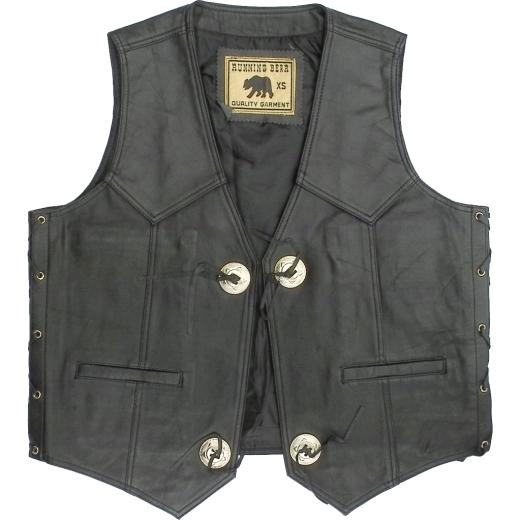 Sheep leather vest, side laced
