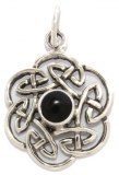 Nuada - Keltischer Knoten Onyx (Kettenanhänger in Silber)