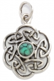 Nuada - Keltischer Knoten Türkis (Kettenanhänger in Silber)