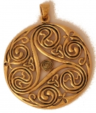 Großes Triskele Amulett Danu (Kettenanhänger in Bronze)