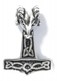 Thorhammer mit Widderkopf (Kettenanhänger in Silber)