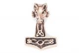 Thor Hammer with rams head (Pendant in Bronze)