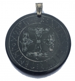 Mjöllnir im Runenkreis (Kettenanhänger aus Horn)
