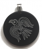 Runenamulett Rabenzauber - 2 seitig (Kettenanhänger aus Horn)