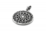 Black sun with Viking knot (Pendant in silver)