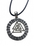 Valknut im Runenkreis (Kettenanhänger in Silber)