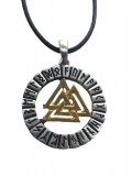 Valknut im Runenkreis (Kettenanhänger in Silber)
