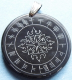 Chaosstern mit Ogham (Kettenanhänger aus Horn)