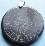 Chaosstern mit Runen (Kettenanhänger aus Horn)