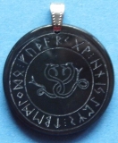 Celtic snake in the run-down circle (Pendant from horn)