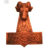 Thors Hammer Widder Massiv XL (Holz, Handgeschnitzt)