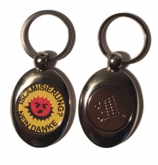 Islamisierung - Nein Danke (Key ring with trolley coin in silver)
