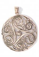 Großes Triskele Amulett Danu (Kettenanhänger in Bronze)
