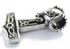 Thorhammer mit Widderkopf (Kettenanhänger in Silber)