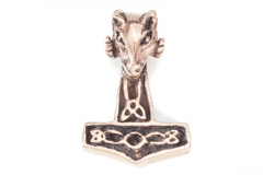Thorhammer mit Widderkopf (Kettenanhänger in Bronze)