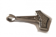 Thors Hammer mit Runen (Kettenanhänger in Silber)