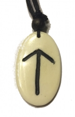 Tiwaz Rune - Kettenanhänger aus Knochen (weiss)