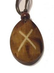 Gebo Rune - Pendant of Bone (Brown)