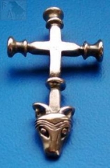 Wolfskreuz (Kettenanhänger - Goldbronze)