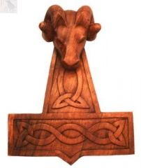 Thors Hammer Widder Massiv XL (Holz, Handgeschnitzt)
