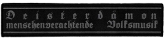 Deisterdämon - menschenverachtende Volksmusik (Aufnäher)
