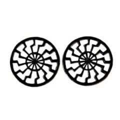Schwarze Sonne Ohrstecker (Rabenschwarz)