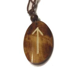 Berkana Rune - Pendant of bone (brown)