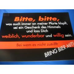 Bitte, bitte... weiblich und willig (Türschild)